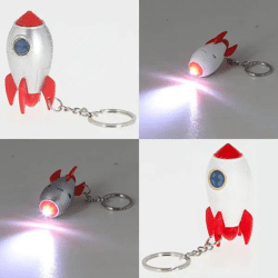 LED Schlüsselanhänger Spaceman Rakete, 2er-Set, Leuchtendes Weltraum-Design