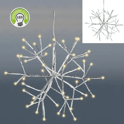 LED Schneeflocke Klein, 48 LEDs, Durchmesser 30 cm, Energiesparend