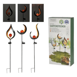 LED Solar Gartenstecker, Höhe ca. 90cm, 3er-Set – Effiziente Außenbeleuchtung