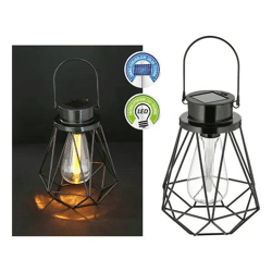 LED Solar Laterne, schwarz, ca. 18cmH - Nachhaltige und stilvolle Außenbeleuchtung