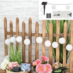 LED Solar Lichterkette, 10 Stück, weiß, ca. 185cmL