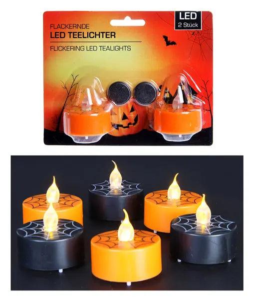 LED Teelicht Halloween, 2er-Set, 2/s - Gruselige, flammenlose Kerzen