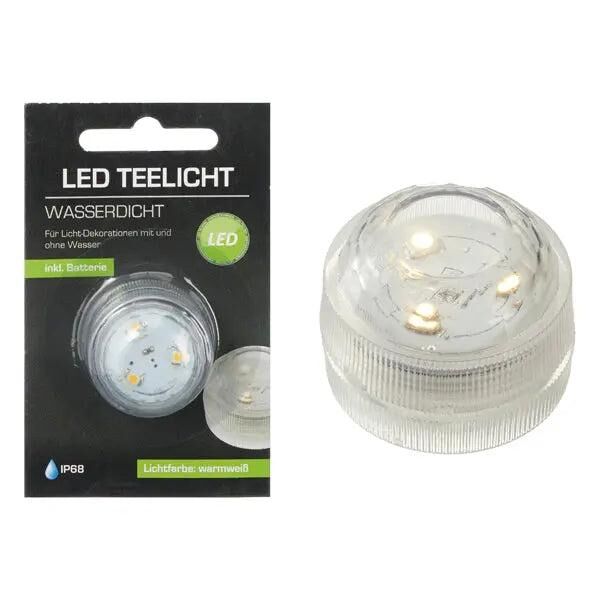 LED-Teelicht, wasserdicht, 3 SMD LEDs, 3 cm Durchmesser - Unterwasserdeko f&uuml;r Feste