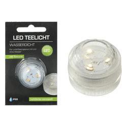 LED-Teelicht, wasserdicht, 3 SMD LEDs, 3 cm Durchmesser - Unterwasserdeko für Feste