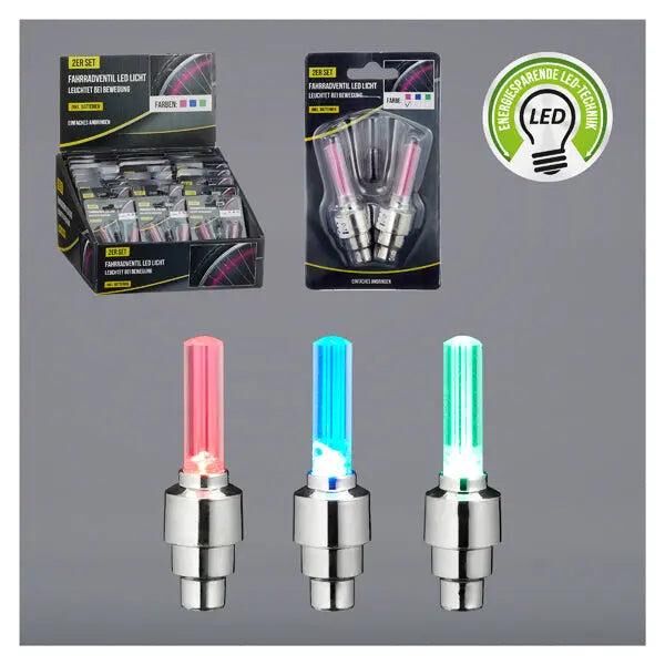 LED Ventillichter f&uuml;r Fahrr&auml;der - 2er Set, 3 Leuchtmodi, Sicherheit & Stil