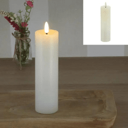 LED Wachskerze mit natürlicher Ausstrahlung, Glanz, elfenbeinfarben, ca. 5x15cmH - Umweltfreundliche Lichtquelle