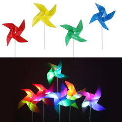 LED-Windmühlen-Set - 4/s - Leuchtende, farbenfrohe Windmühlen für Spaß und Dekoration