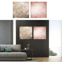 Leinwandbilder im 2er-Set: Mandala-Dekor, 80x80cm | Kunstvolle Wanddekoration für Entspannung