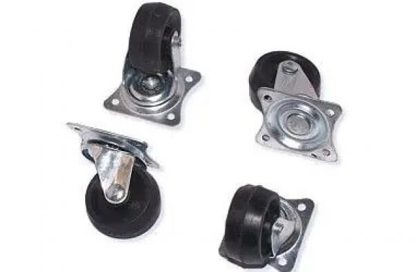 LENKROLLERSATZ - GUMMI 32MM RUBBER 4X: Hochbelastbarer Lenkrollensatz - 32mm Gummilenkrollen (4er-Pack) f&uuml;r reibungslose Mobilit&auml;t