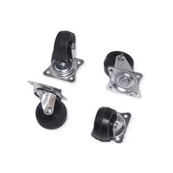 LENKROLLERSATZ - GUMMI 32MM RUBBER 4X: Hochbelastbarer Lenkrollensatz - 32mm Gummilenkrollen (4er-Pack) für reibungslose Mobilität