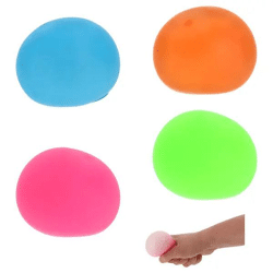 Leuchtende Anti-Stress Bälle, 4er-Set, ca. 6cm Durchmesser - Nachtleuchtend