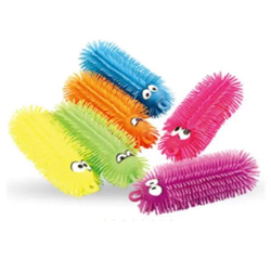 Leuchtende LED Zottelraupen, 12cm, 4er-Set - Bunte Nachtlicht-Freunde