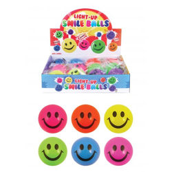 Leuchtender Smiley-Ball 5 cm, 6 Farben, ideal für Kinder und Partys