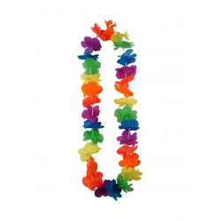 Leuchtendes Neon-Hula-Lei, 100 cm Länge mit 6 cm breiten Blütenblättern – Weitere Partyzubehör zum Basteln