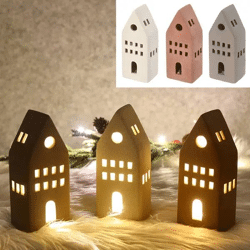 Leuchtendes Sandstein-Haus, 3er-Pack, L, ca. 19cmH - Verbessern Sie Ihr Ambiente mit LED-Häusern