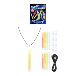 Leuchtstab 10 cm mit Kragen, 4 verschiedene Farben, Party-Zubehör, Outdoor-Sicherheit
