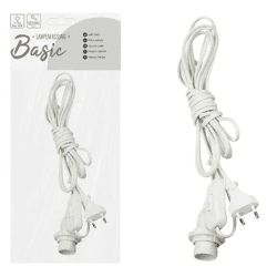 Lichtfassung mit Schalter, Euro-Steckdose, Elfenbein, Ca. 4M - Bequeme Lampenhalterung für Vielseitige Beleuchtung