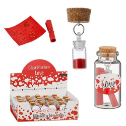 Love Glasröhrchen, ca. 7cm, 24 Stück im Display – Ideal für Deko und Geschenke