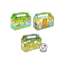 Lunchbox Jungle-Design, 22,5L x 9,5B x 12H cm - Set Aus 3 Verschiedenen Mustern