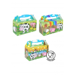 Lunchbox mit Bauernhofmotiv, 22,5 x 9,5 x 12,5 cm, 3 Designs – Kinder Brotbox mit Bauernhof-Motiv