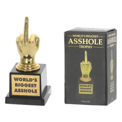 Lustige Trophäe - Asshole Auszeichnung, Gold, ca. 12cm hoch - Perfektes Gag-Geschenk
