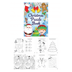 Fun Christmas puzzle book, 10.5 cm x 14.5 cm, 16 pages - Christmas activity book