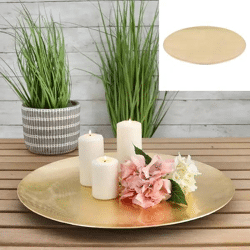 Luxuriöser Dekoteller in Gold, Rund, Durchmesser ca. 47 cm – Elegantes Wohnaccessoire