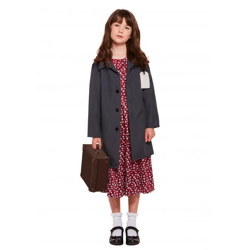 Mädchen Evakuierungs-Kostüm Mit Jacke, Größe 10-12 Jahre - Historical Outfit