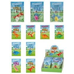 Magischer Dinosaurier im Ei mit Geschenkkarte, 4er-Set, Überraschungsspielzeug für Kinder