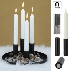 Magnetischer Stabkerzenhalter Schwarz Groß 2,8 x 10 cm - Elegantes Kerzenzubehör