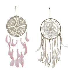 Makramee Traumfänger Set - 2 Stück, ca. 21x60cm, Boho Wanddeko, handgefertigte Traumfänger