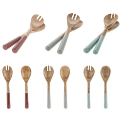 Mango Salatbesteck mit Emaille-Mandala, 2-teilig, 28cm