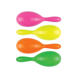 Maracas 19 cm in 4 verschiedenen Farben, Rhythmusinstrumente für Musik & Party