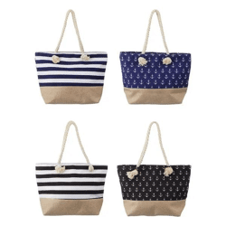 Maritime Beach Bag, 4er-Pack, 50x36cm - Stilvolle Strandtaschen für Sommerabenteuer