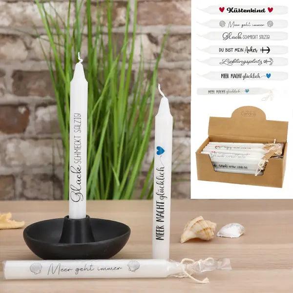 Maritime Stabkerzen, 19x2 cm, 6er-Set - Nautisches Flair f&uuml;r Ihr Zuhause