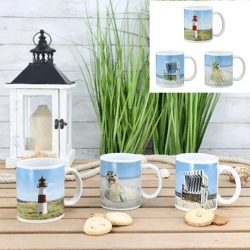 Maritimer Becher-Set, Ozean-Design, 9,5cm Hoch, 3er-Pack