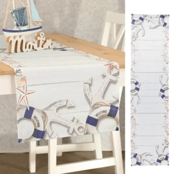 Maritimer Tischläufer, ca. 40x160cm – Nautische Tischdekoration, schmal und lang