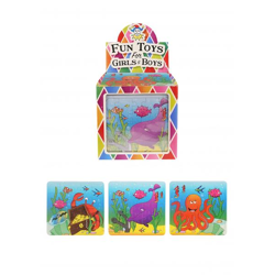 Meerestiere-Puzzle, 13 cm x 12 cm, 3 verschiedene Motive, Bildungsspelzeug für Kinder