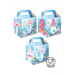 Meerjungfrau Lunchbox 14Lx9,5Bx12H cm, 3 Designs - Kinder Brotdose mit Meerjungfrau-Motiv