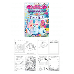 Meerjungfrauen-Rätselbuch – 16 Seiten, unterhaltsam und lehrreich, 10,5 x 14,5 cm