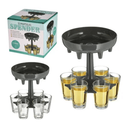 Mehrfach-Schnapsausgießer, 12cm, inkl. 6 Trinkgläser für schnelle Bedienung