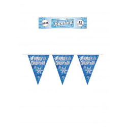 Merry Christmas Girlande, holografisch, 3,6 m, PVC – Festliche Raumdekoration