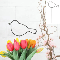 Metall-Vogel Pflanzstecker, 29 cm hoch - Dekoratives Gartenaccessoire