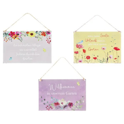 Metall Wandtafeln mit Zitaten, 3er-Pack, ca. 21x14cm