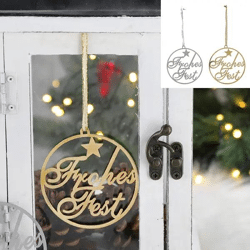 Metallhänger Frohes Fest, Set mit 2, klein, Ø 7cm - Dekoanhänger