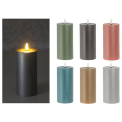 Metallische LED-Kerzen im 6er-Set, groß, Abmessungen ca. 7x15 cm