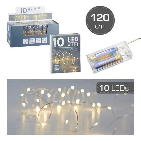 Mikro-LED-Lichterkette, 10 helle LED, 120 cm L&auml;nge - Perfekte dekorative Beleuchtung