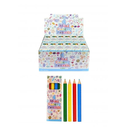 Mini-Bleistifte 8,5 cm, 4er-Pack im Karton, sortierte Farben