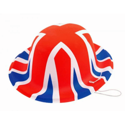 Mini Bowler Hut Union Jack Aus Kunststoff - Britisches Flaggen Kostümzubehör