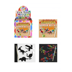 Mini-Dinosaurier-Magic-Color-Kratzset, umweltfreundlich, 8,5 x 8,5 cm – kreatives Bastelset für Kinder